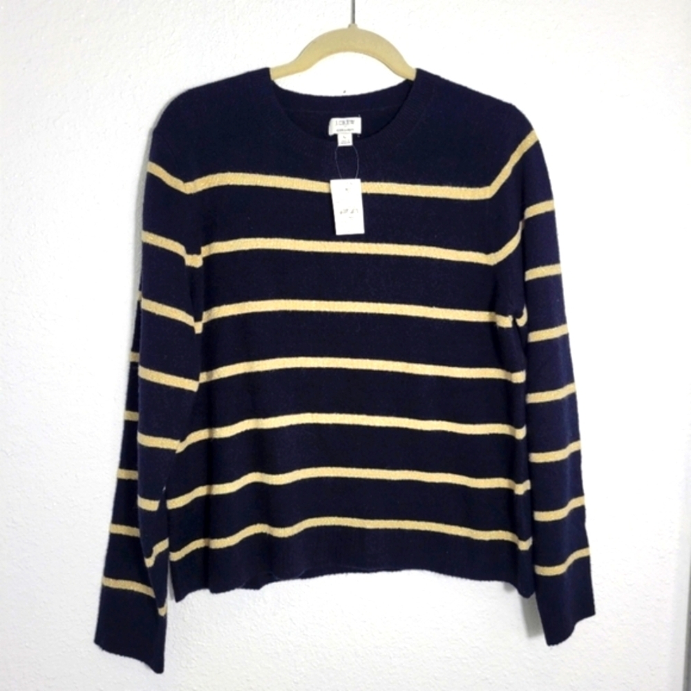 J Crew Factory Shimmer Striped Crewneck BV124 NWT Large - Picture 4 of 7